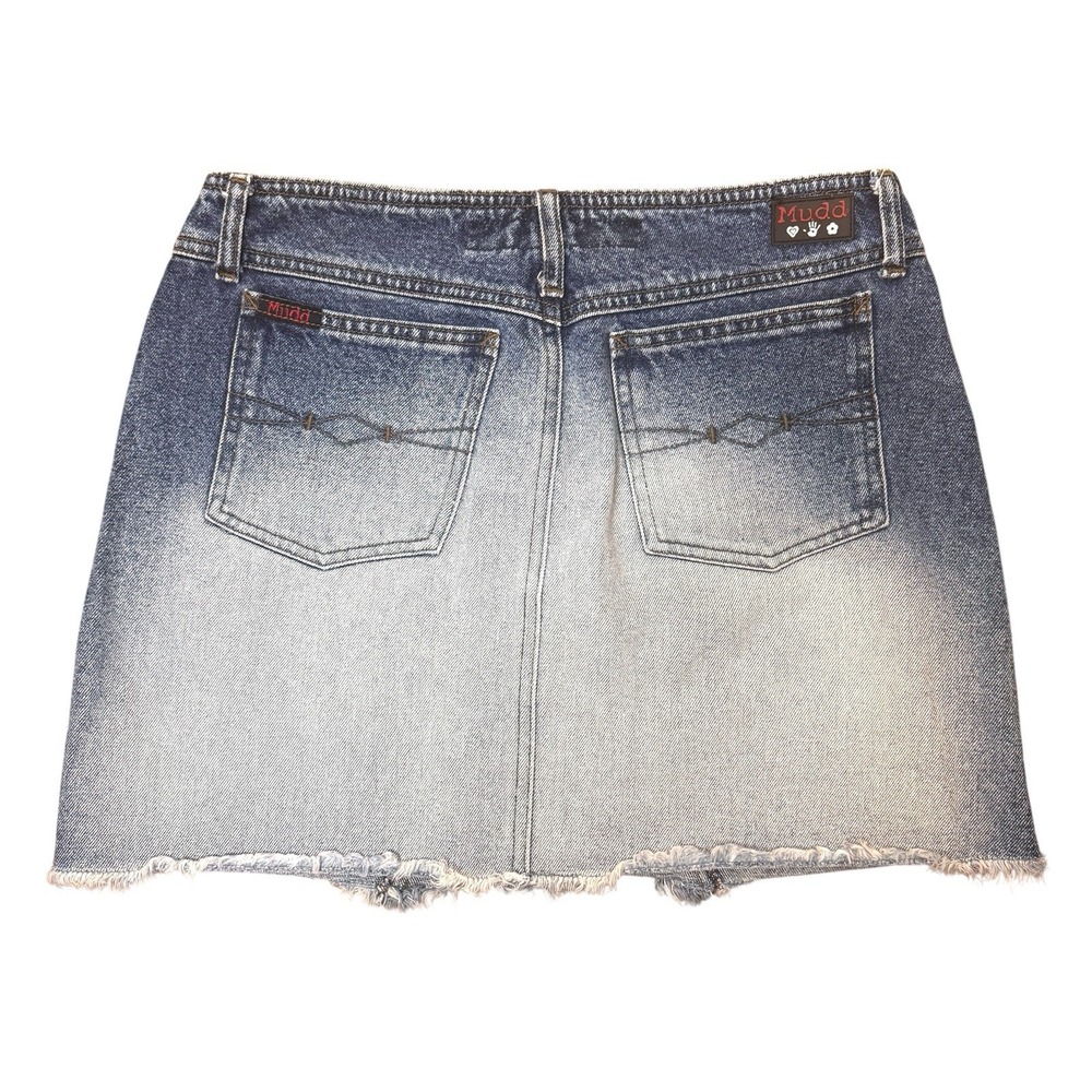 Mudd Denim Mini Skirt Jrs Sz 9 29x14 Low Rise Y2K 2000s Vintage Gen Z Aesthetic - Picture 2 of 12